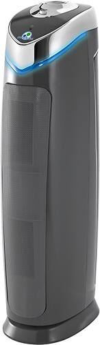 Angle. GermGuardian - 28" Air Purifier Tower with HEPA Filter & UV-C for 180 Sq. Ft Rooms - Black.