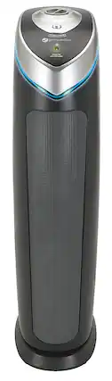 Front. GermGuardian - 28" Air Purifier Tower with HEPA Filter & UV-C for 180 Sq. Ft Rooms - Black.