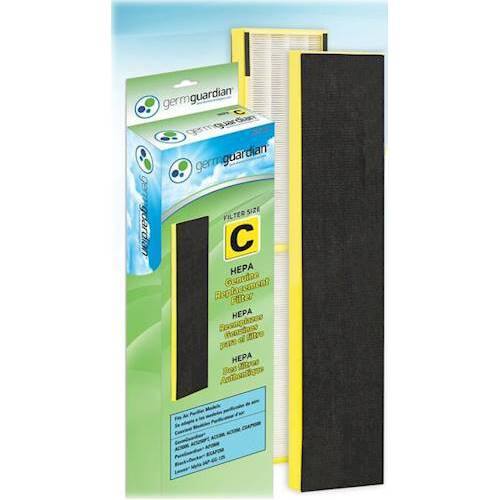 Alt View 12. GermGuardian - 28" Air Purifier Tower with HEPA Filter & UV-C for 180 Sq. Ft Rooms - Black.