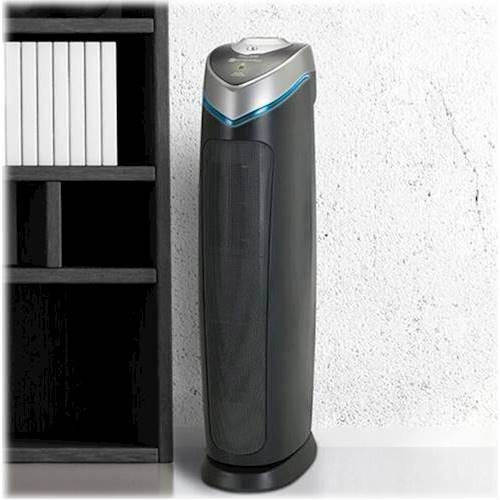 Alt View 13. GermGuardian - 28" Air Purifier Tower with HEPA Filter & UV-C for 180 Sq. Ft Rooms - Black.
