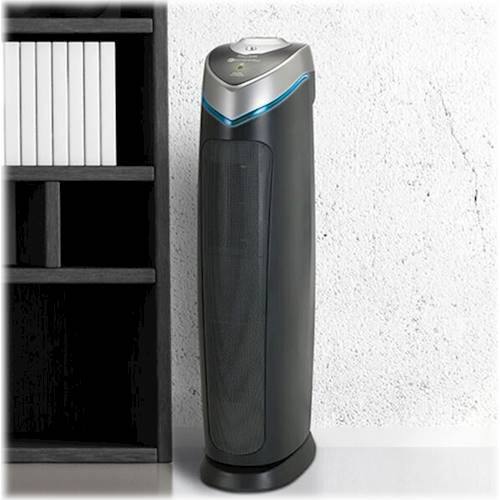 Alt View 17. GermGuardian - 28" Air Purifier Tower with HEPA Filter & UV-C for 180 Sq. Ft Rooms - Black.