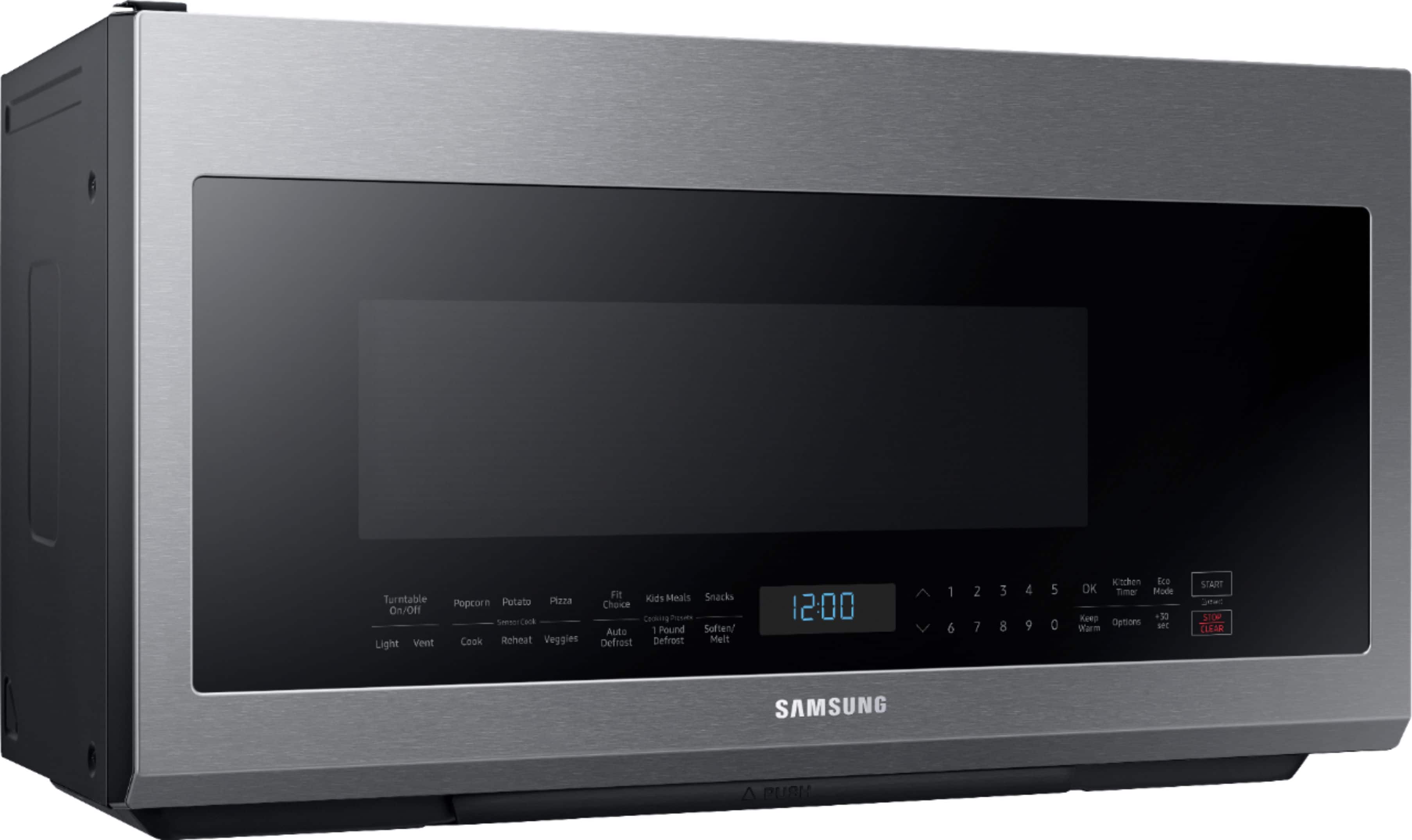 Angle. Samsung - 2.1 Cu. Ft. Over-the-Range Microwave with Sensor Cook - Stainless Steel.