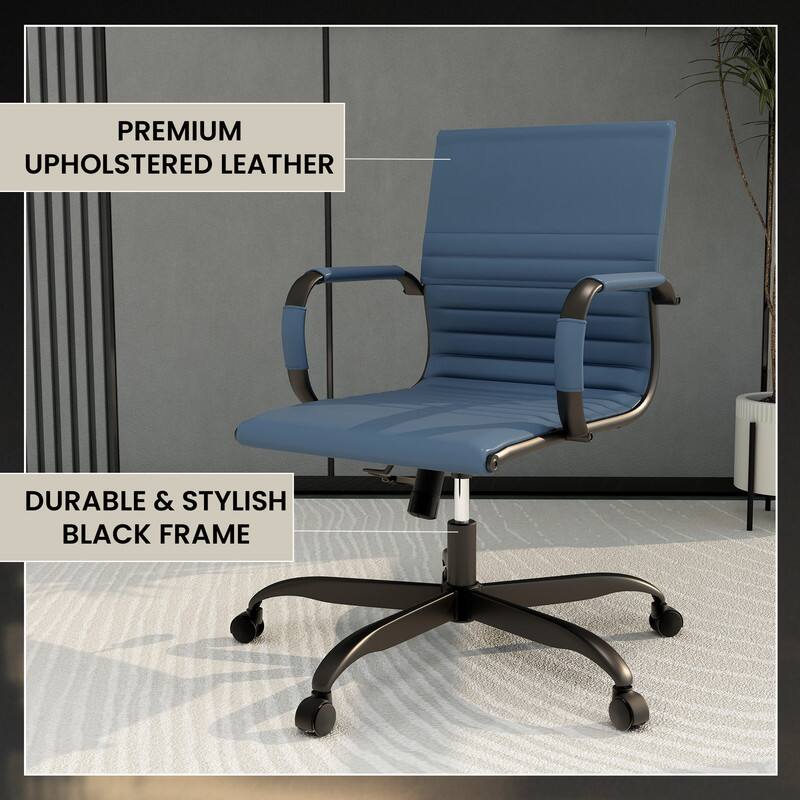 PREMIUM UPHOLSTERED LEATHER
DURABLE & STYLISH BLACK FRAME