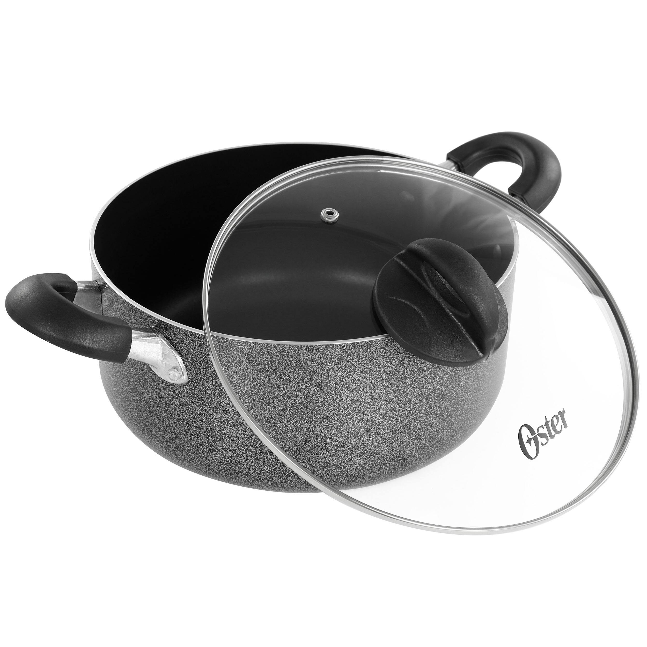 Alt View 1. Oster - Oster Clairborne 7 Piece Non Stick Aluminum Cookware Set in Granite Grey - Gray.