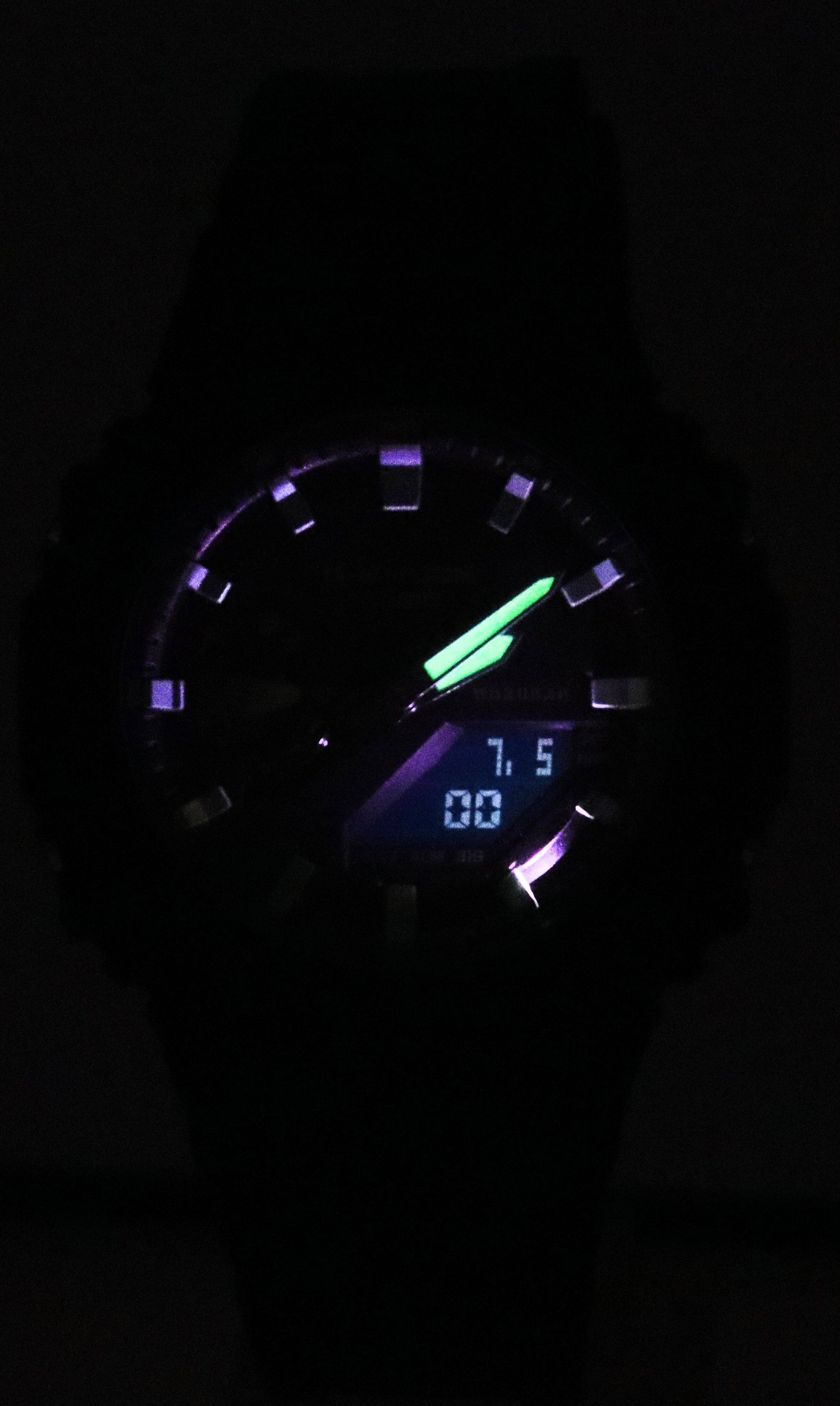 Left. Casio - G-Shock Analog Digital Resin Strap Black Dial Quartz GA-2100RC-1A 200M Men's Watch - Black.