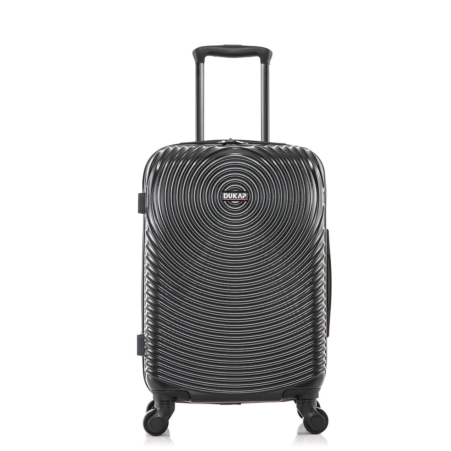 Angle. DUKAP - Inception Lightweight Hardside Spinner Luggage 20" Carry-On - BLACK.