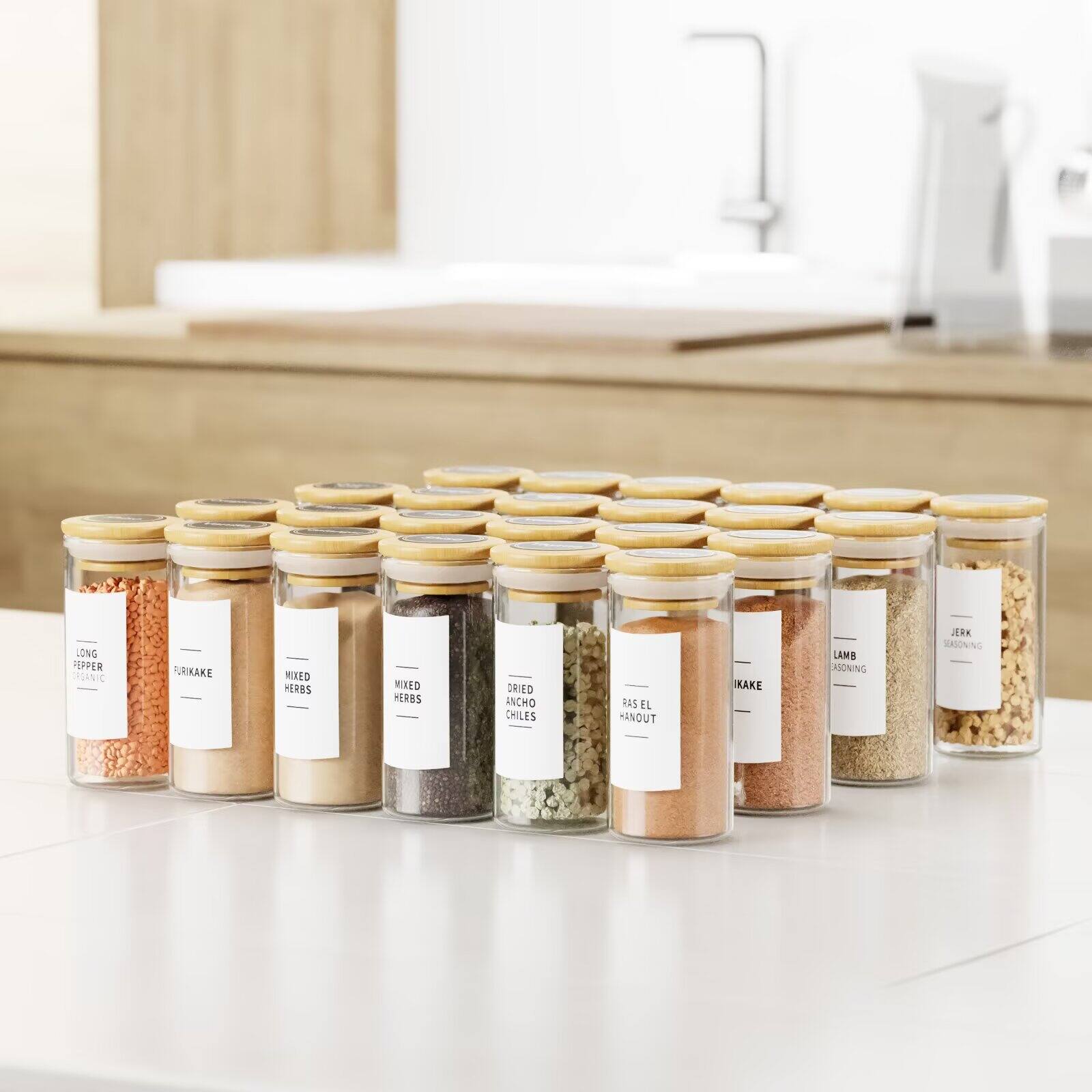 LONG PEPPER  
LISANIC  
URIKAKE  
MIXED HERBS  
MIXED HERBS  
DRIED ANCHO CHILES  
145  
EL HANOUT  
KAKE  
LAMB  
ASONING  
JERK  
HAIONING