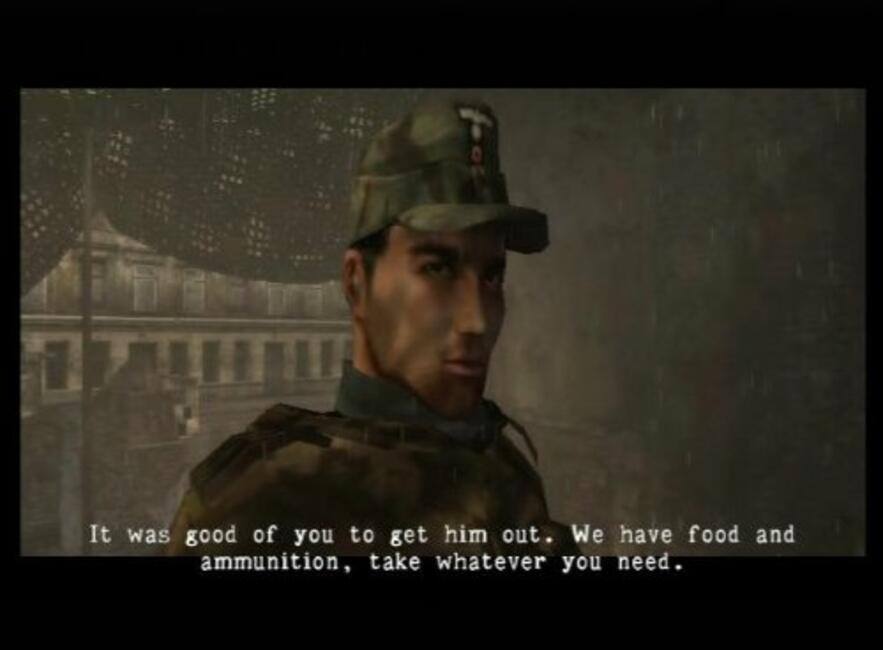 It was good of you to get him out. We have food and ammunition, take whatever you need.