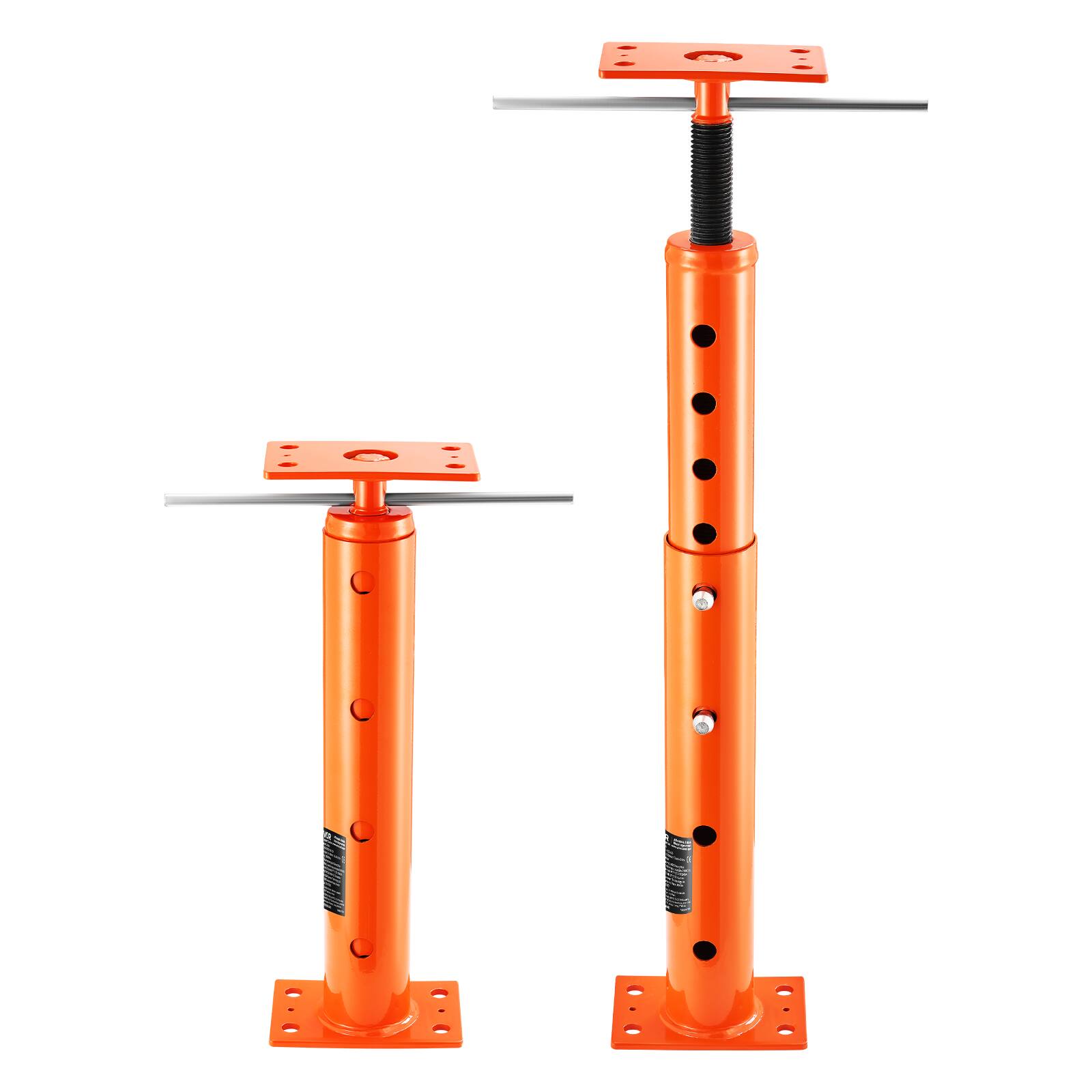 Alt View 5. VEVOR - House Floor Jack, 19"-36" Height Range, 18000 lbs Max Load Capacity, Adjustable Support Beam Basement Jack Post Pole - Orange.