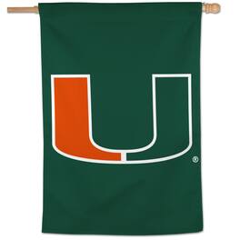 WinCraft - Miami Hurricanes 28" x 40" Team Logo Single-Sided Vertical Banner - Multicolor