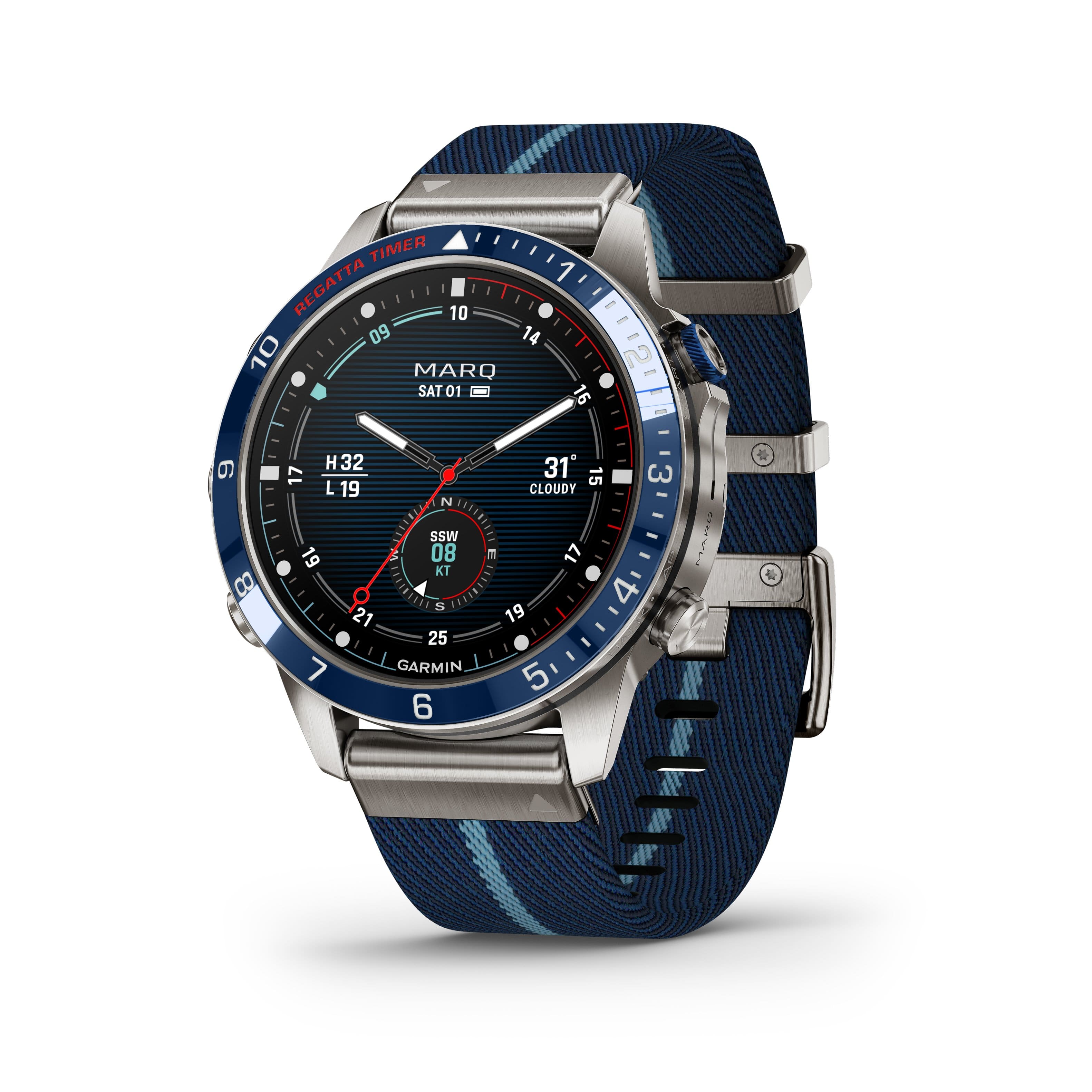 Garmin - MARQ Captain (Gen. 2) Modern Tool GPS Smartwatch 46 mm - Titanium - (2019) - Front_Zoom