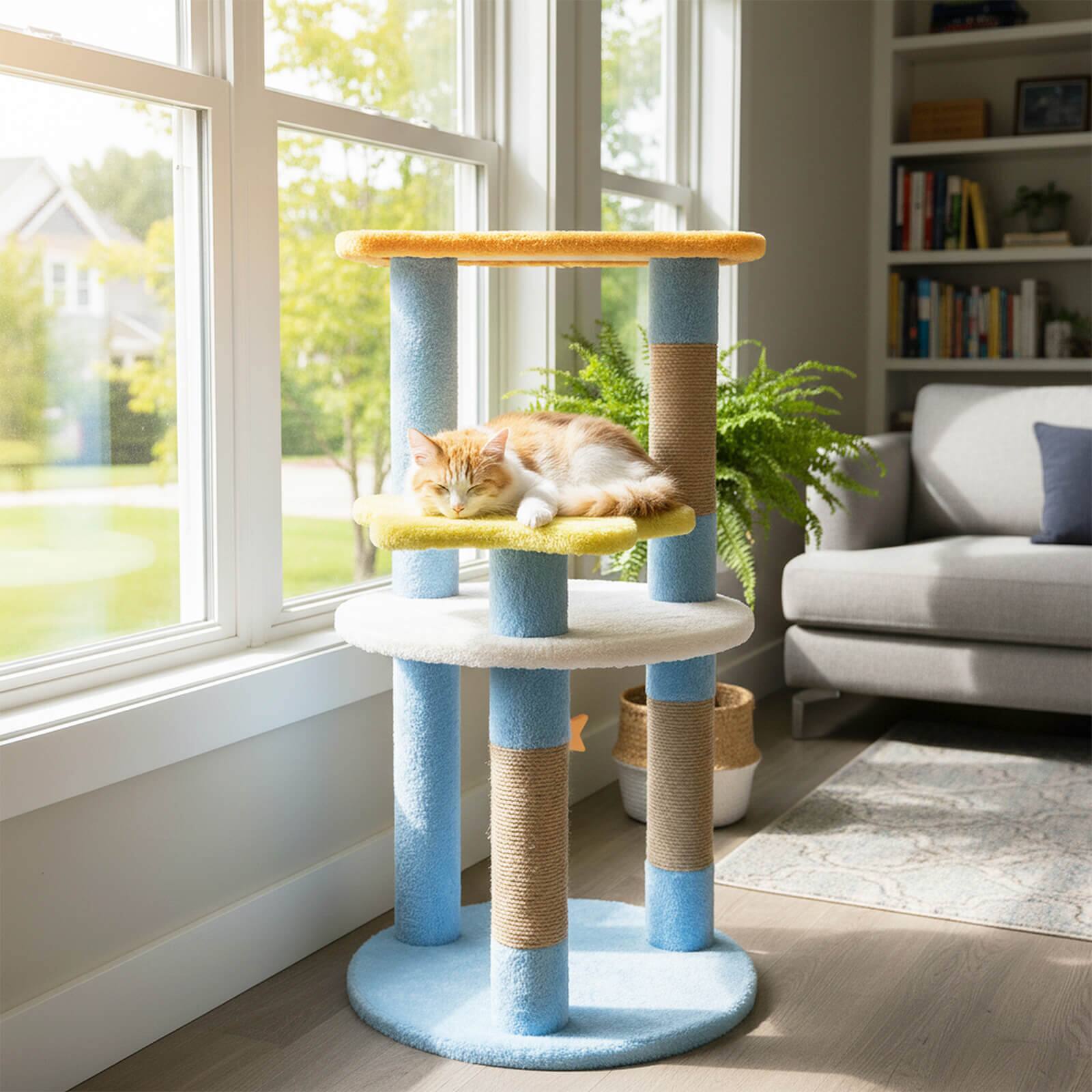 Alt View 1. Costway - Costway 29" Cute Modern Cat Tree with Star & Moon Shaped Platforms, Jute Scratching Posts.