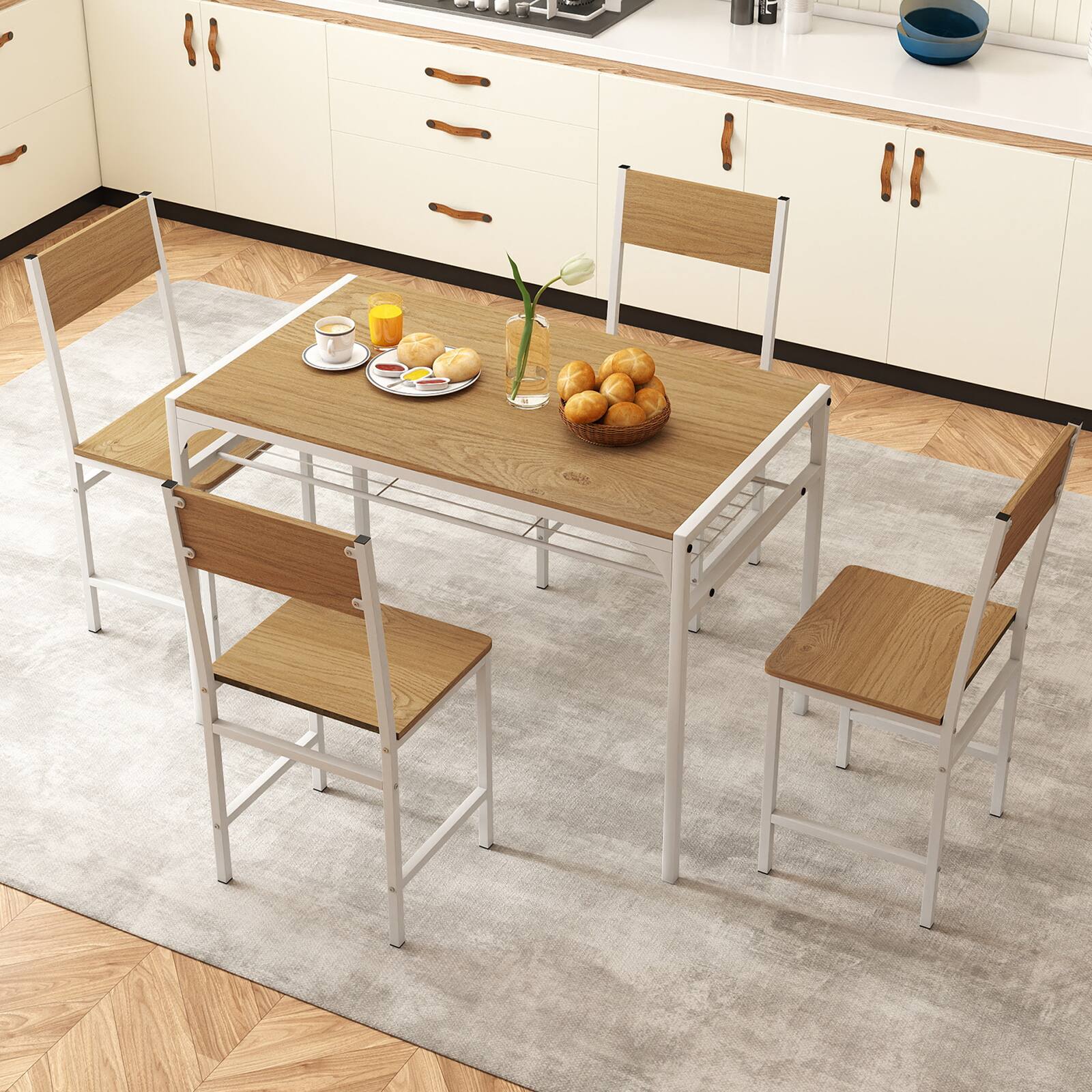 Alt View 3. Gymax - Gymax Set of 4 Dining Chairs w/Metal Legs Slanted Back Wide Seat for Living Room - Yellow.