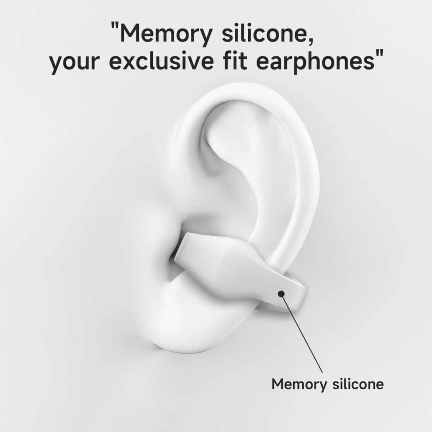"Memory silicone, your exclusive fit earphones"  
Memory silicone