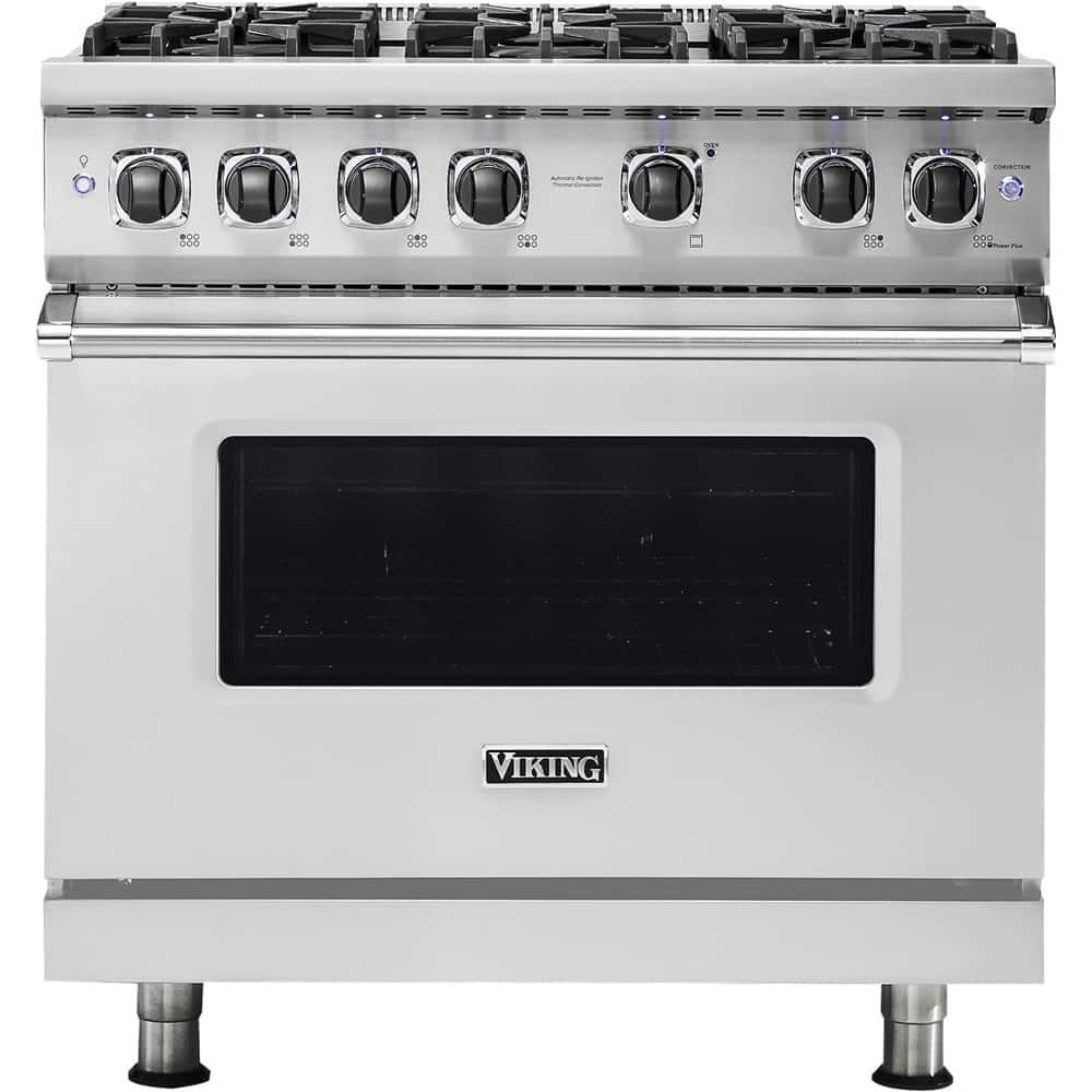 Front. Viking - Professional 5 Series 5.1 Cu. Ft. Freestanding Gas Convection Range - Stainless Steel.