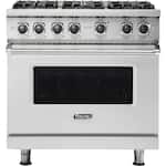 Viking - 36"W./24"D. 5.1 Cu. Ft. Gas Sealed Burner Range-6 Burners-Stainless - Stainless Steel