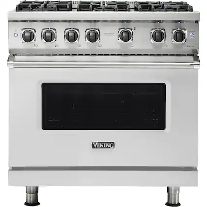 Front. Viking - Professional 5 Series 5.1 Cu. Ft. Freestanding Gas Convection Range - Stainless Steel.