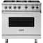Viking - 36"W./24"D. 5.1 Cu. Ft. Gas Sealed Burner Range-6 Burners-Stainless - Stainless Steel