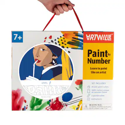 7+ + TM W Paint by Number Learn to paint like an artist LEVEL ! 1 -. Paint N00013762 SET INCLUDES Acrylic paint colors 100% cotton canvas on wooden frame 88 2 paintbrushes Instructions WARNING: ! CHOKING HAZARD-Small parts. Not for children under 3 yrs