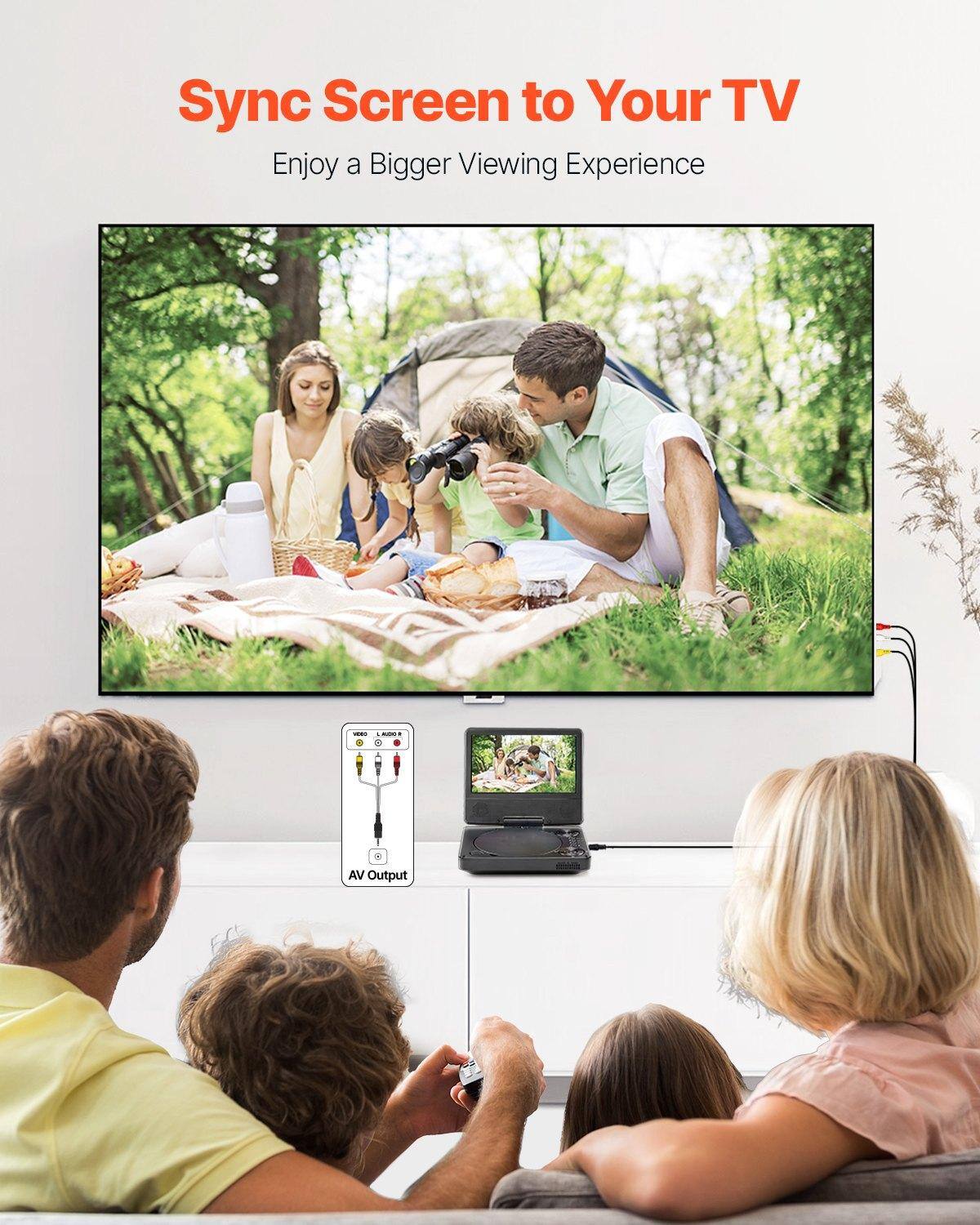 Sync Screen to Your TV  
Enjoy a Bigger Viewing Experience  

AV Output