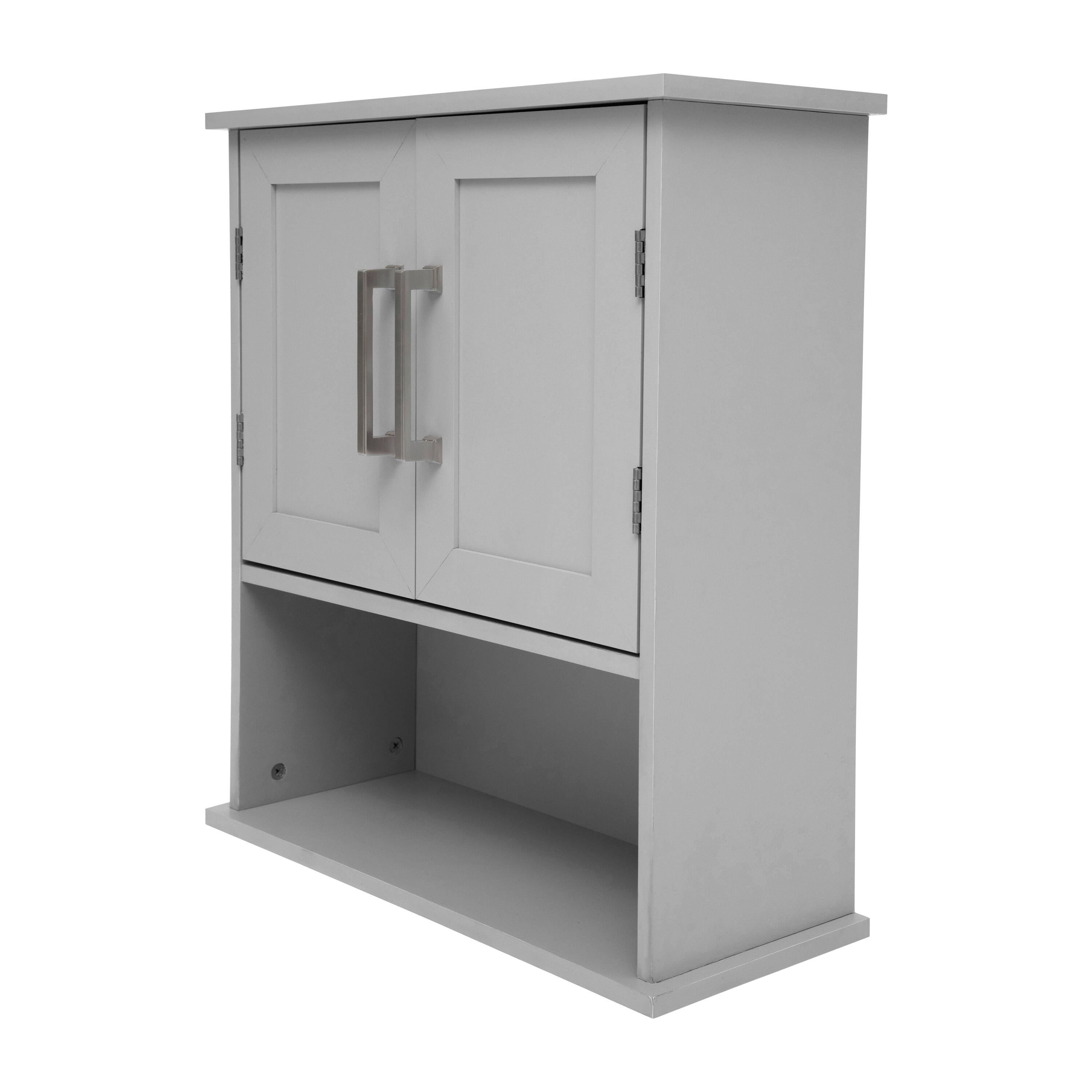 Alt View 1. Emma + Oliver - Modern Bathroom Wall Mount Medicine Cabinet with Magnetic Close Doors - Gray.
