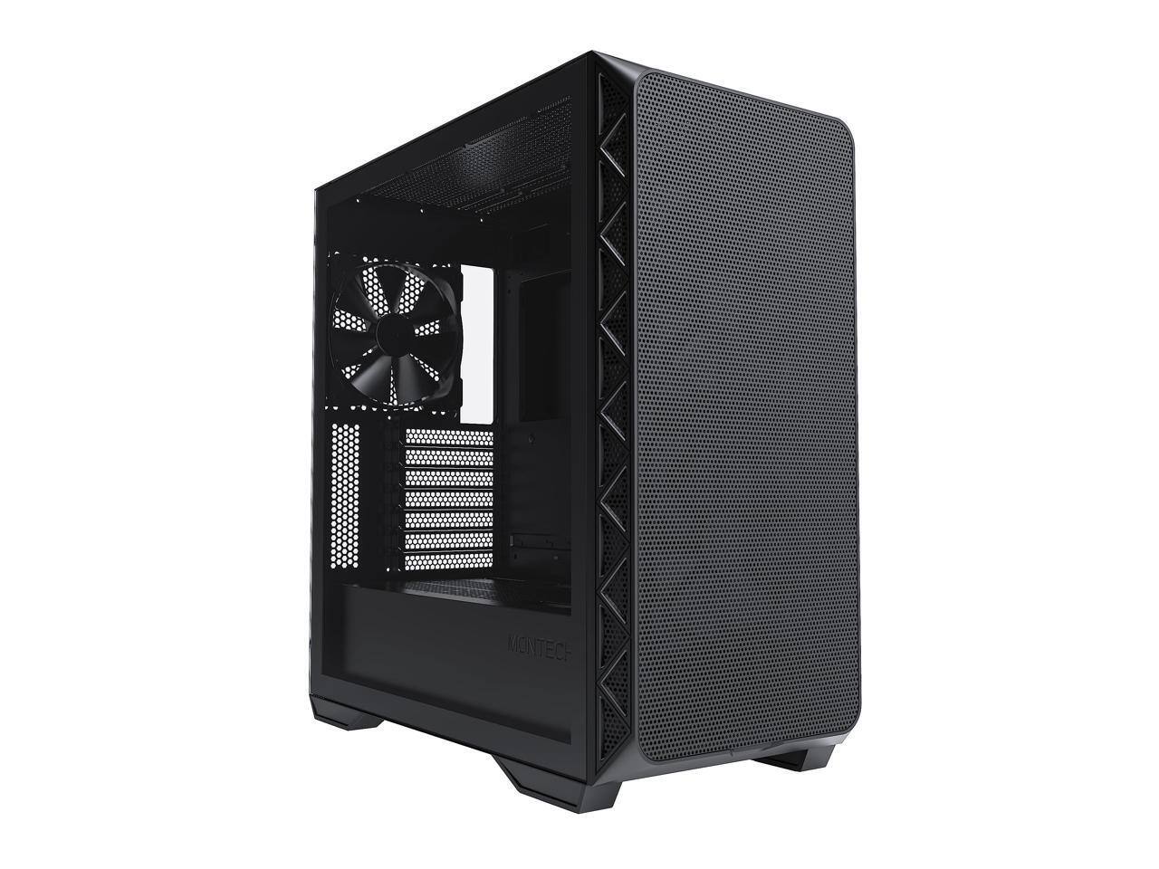 Alt View 6. Montech - Montech AIR 903 BASE, E-ATX Mid Tower, 3x 140mm Fans, Tempered Glass, Mesh Front, TYPE-C, 4090 GPU Support, Black - Black.