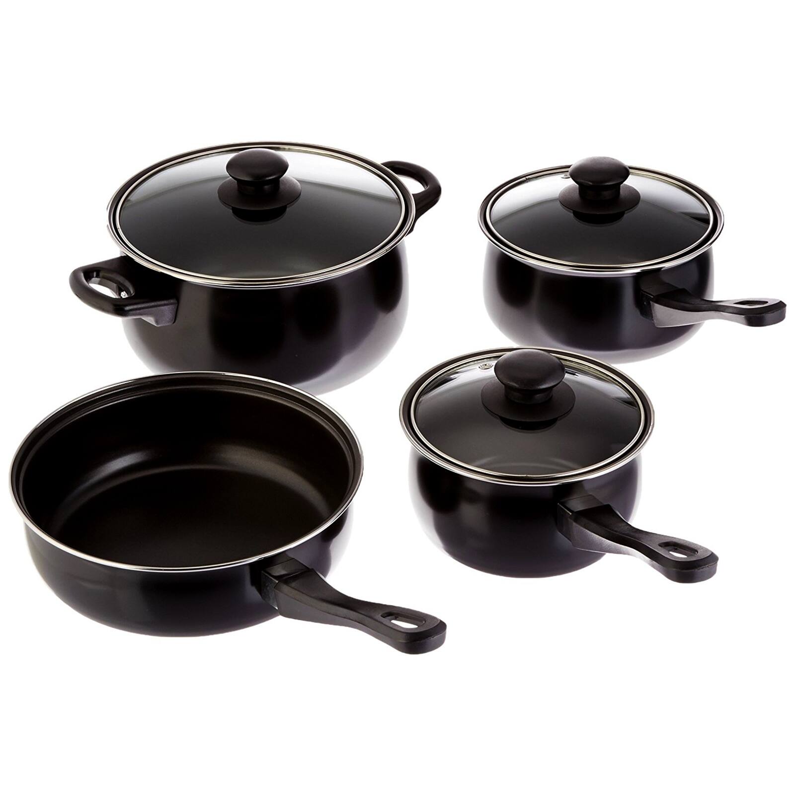 Alt View 3. Gibson - Gibson Home Chef Du Jour 7 Piece Carbon Steel Nonstick Cookware Set in Black - Black.