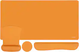 mosiso - Keyboard Wrist Rest Large Gaming Mouse Pad, 4 in 1 Memory Foam Desk Mat Ergonomic Rest Wrist for Home Office Game - Orange