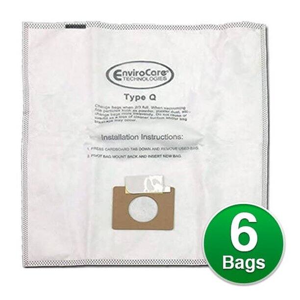 EnviroCare TECHNOLOGIES Type Q Installation Instructions:  
1. PRESS CAN DOWN AND REMOVE USED BAG.  
2. MOUNT BACK AND INSERT NEW BAG.  

6 Bags
