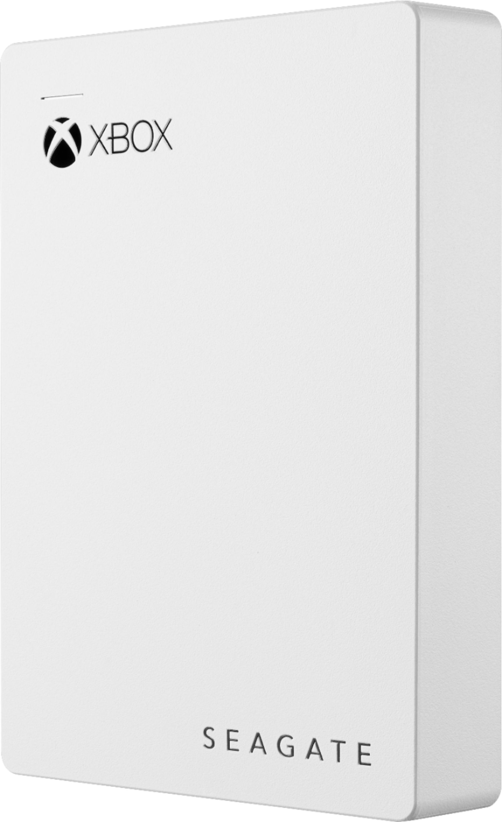 Left View: Seagate - Game Drive for Xbox Officially Licensed  4TB External USB 3.0 Portable Hard Drive - White