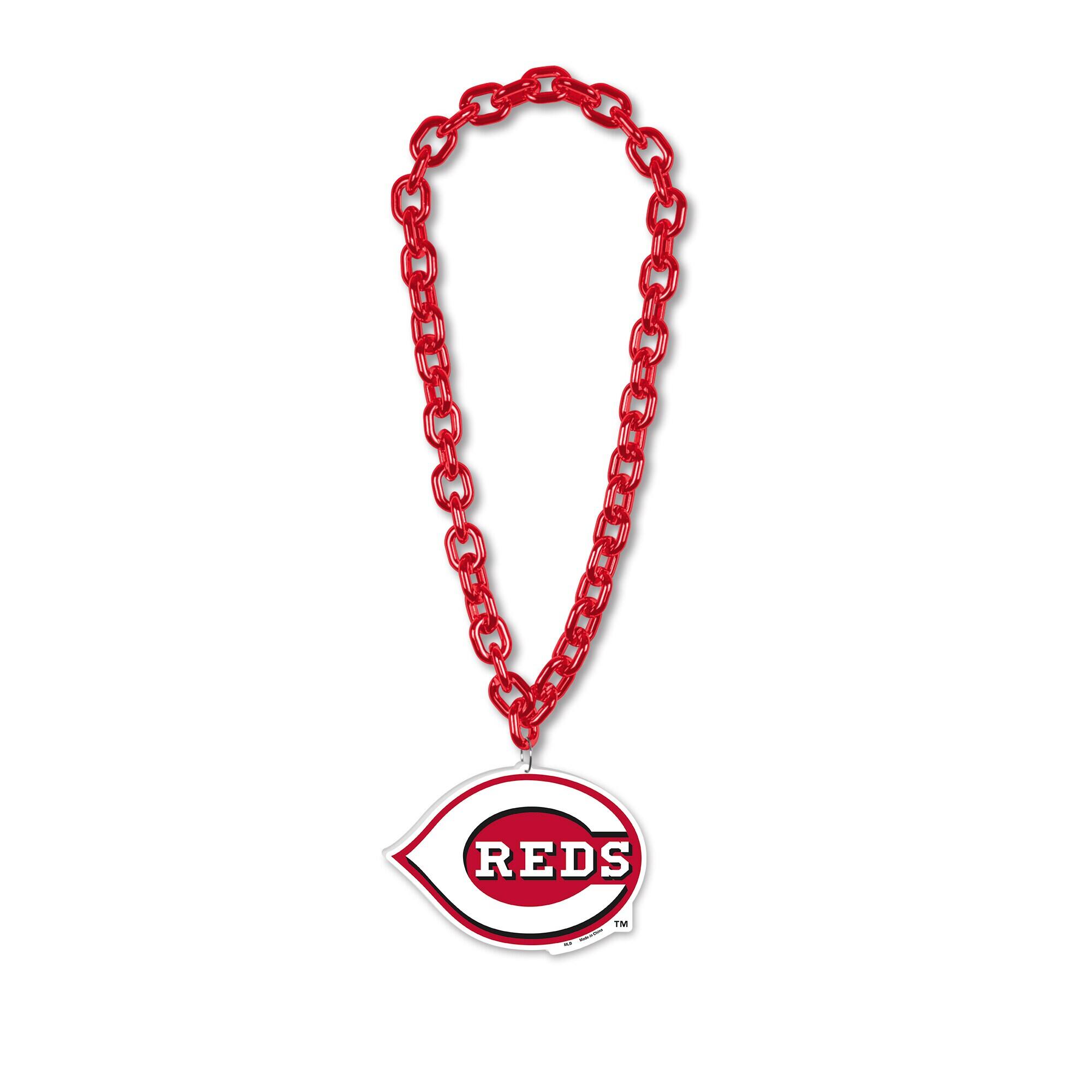 Front. WinCraft - Cincinnati Reds Big Chain Logo Necklace - Multicolor.