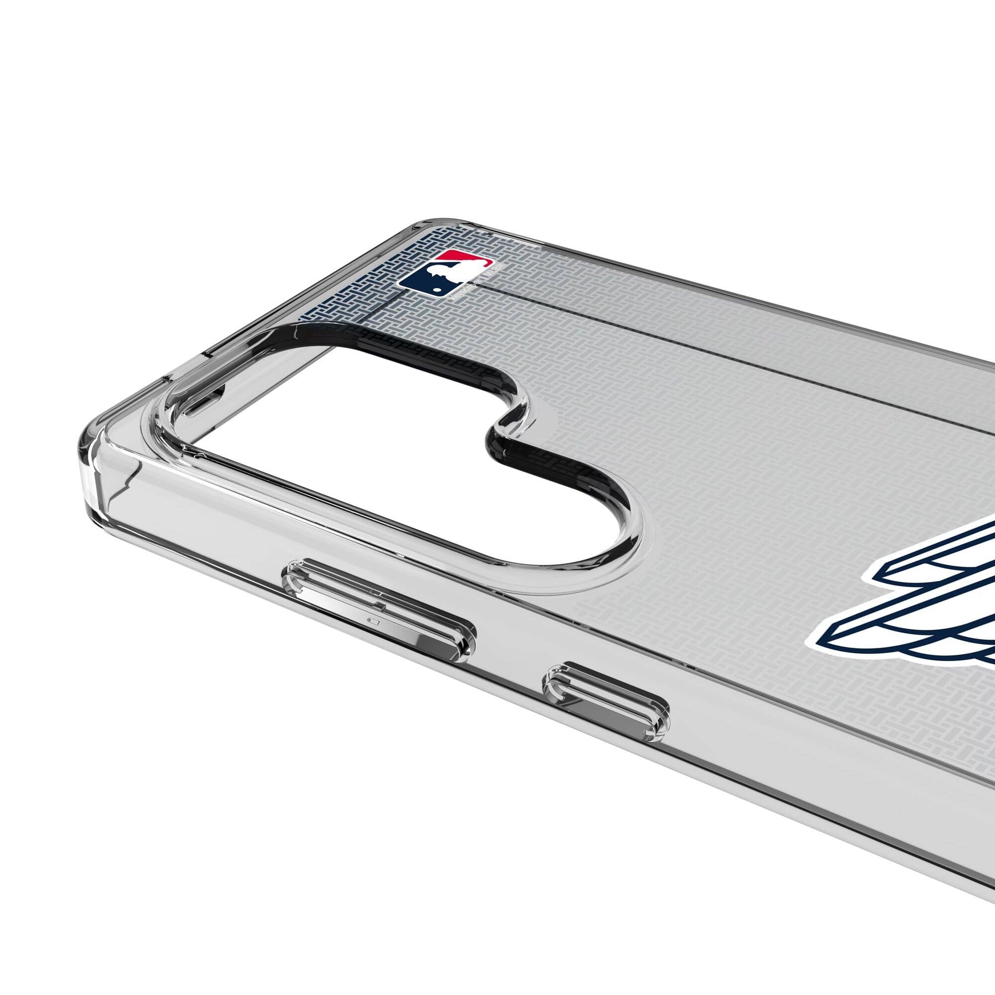 Alt View 2. Keyscaper - Cleveland Guardians Linen Logo Galaxy Clear Case - S24 - Multicolor.