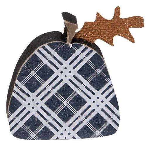 Left. BreeBe - 2/Set Black Plaid Freestanding Pumpkins - Multicolor.
