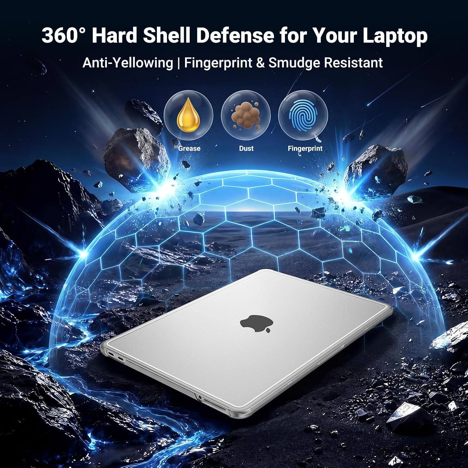360° Hard Shell Defense for Your Laptop  
Anti-Yellowing | Fingerprint & Smudge Resistant