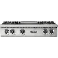 Viking - Built-in 5 Series Gas 36"W Sealed Burner Rangetop - Stainless Steel - Front_Zoom