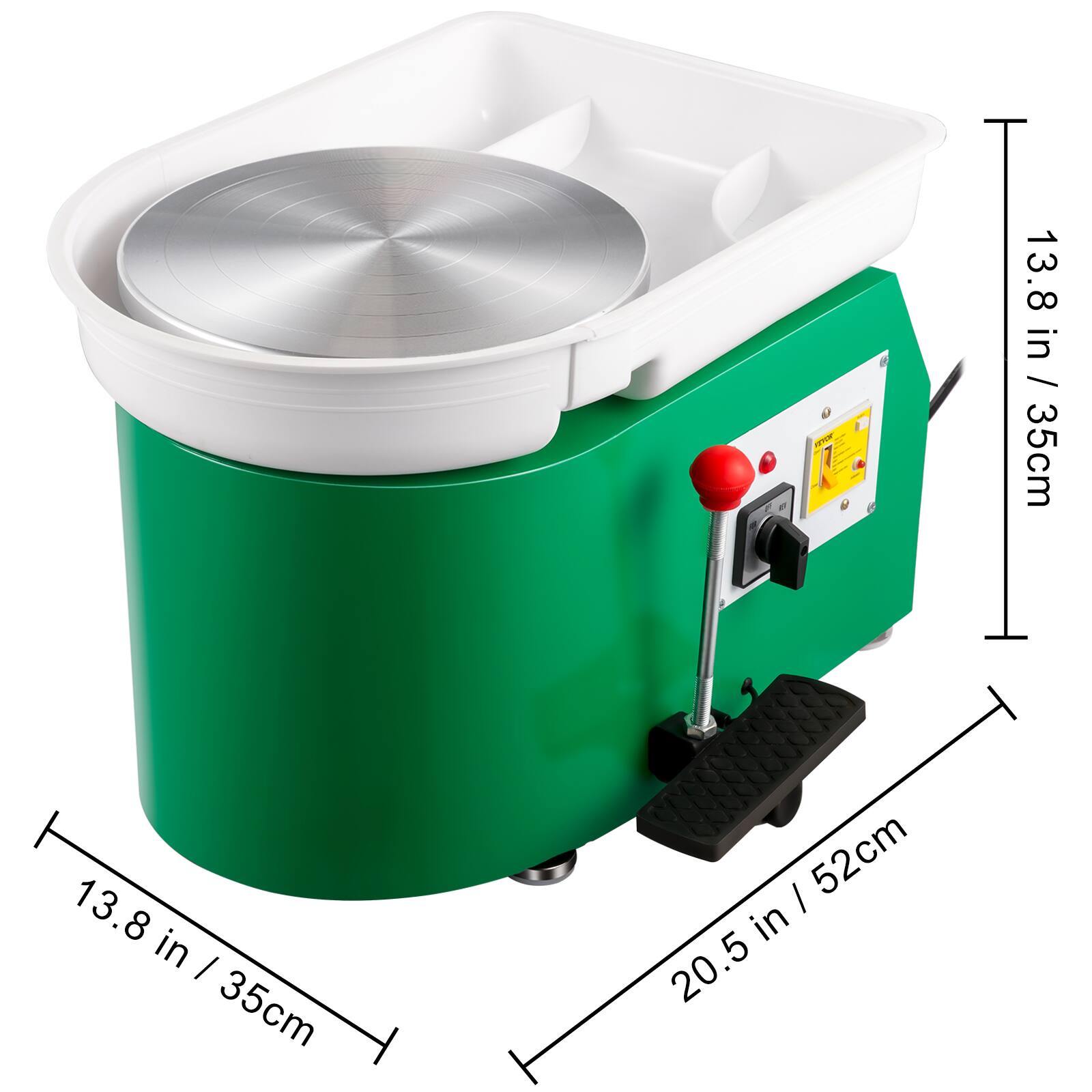 13.8 in / 35cm, 13.8 in / 35cm, 20.5 in / 52cm