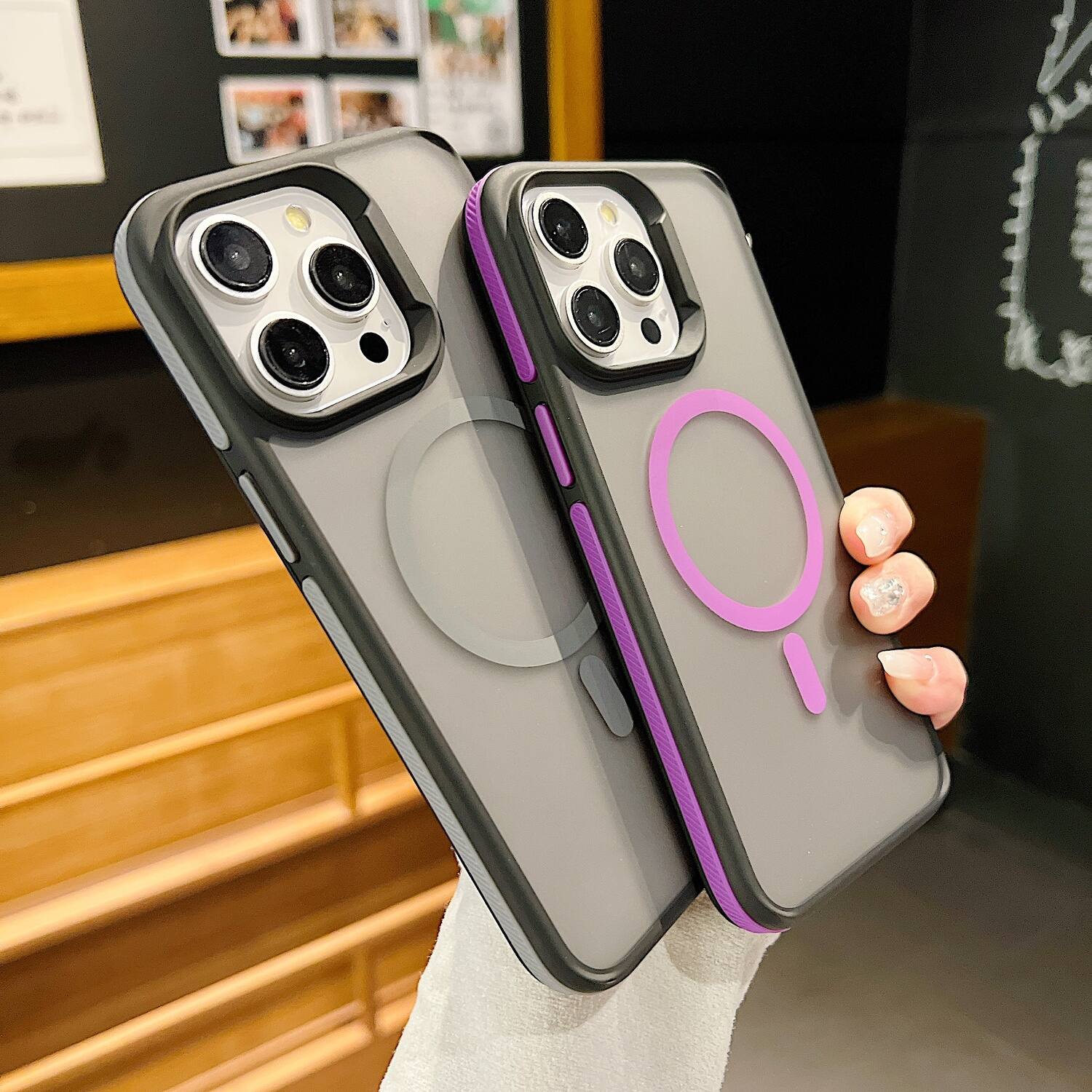 Alt View 2. UUCOVER - Magnetic Phone Case For Apple iPhone 16 Pro Max, Shockproof MagSafe Compatible Slim Matte Frosted Translucent Hard Cover - Gray.
