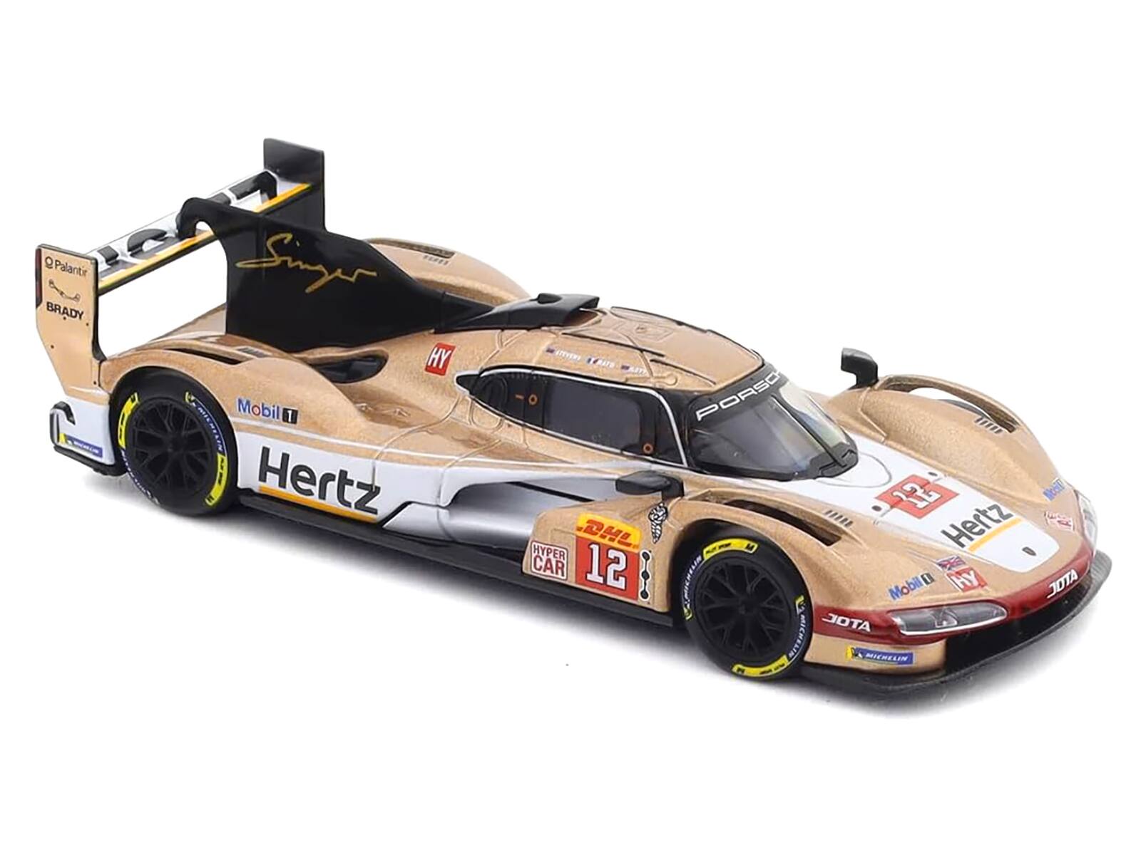 Palantir  
BRADY  
Singer  
HY  
Mobil 1  
Hertz  
DHL  
HYPER CAR  
12  
PORSCHE  
JOTA  
MICHELIN