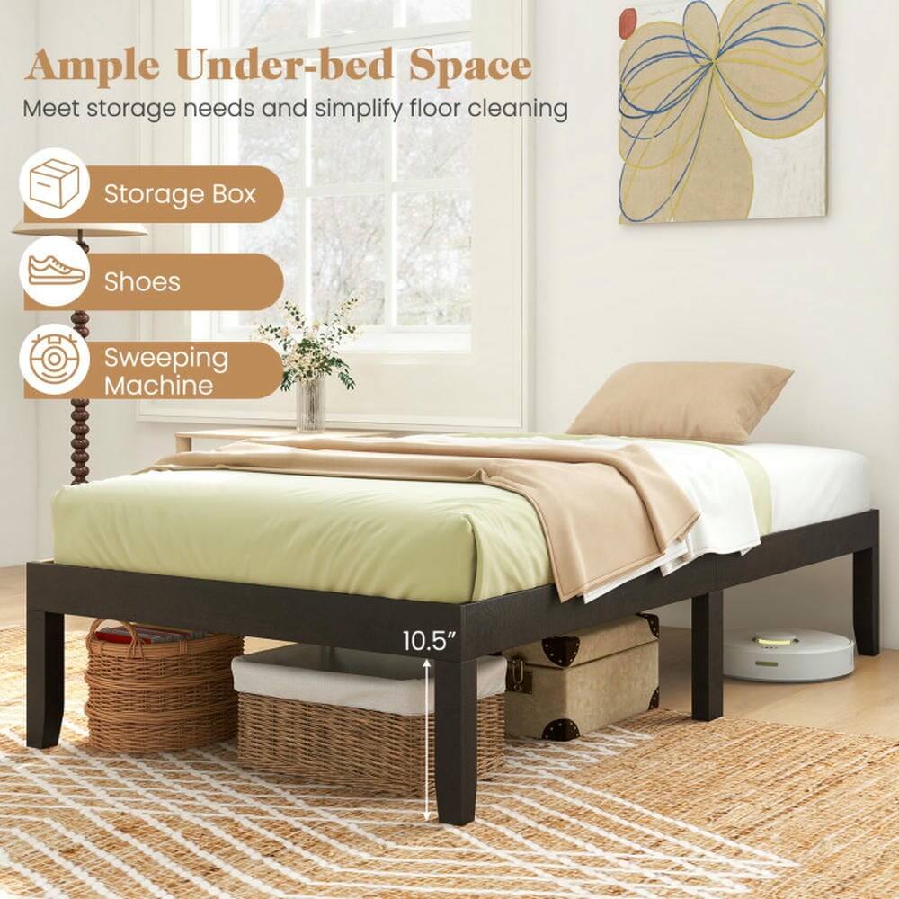 Ample Under-bed Space  
Meet storage needs and simplify floor cleaning  

Storage Box  
Shoes  
Sweeping Machine  

10.5"