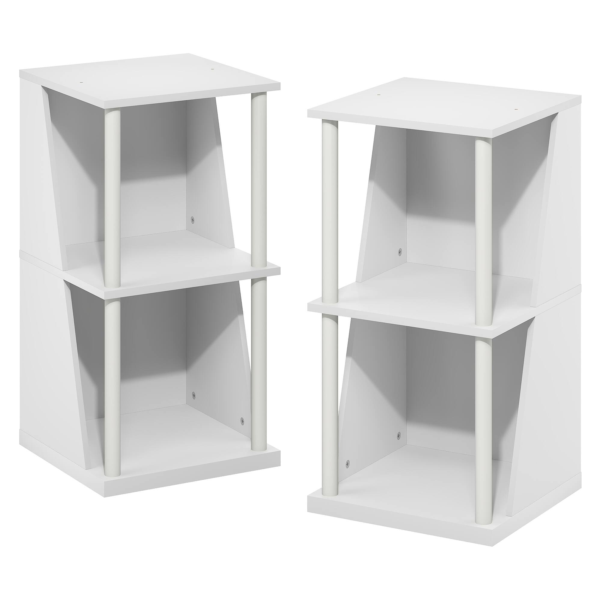 Alt View 8. Furinno - FLEXI Storage Shelf, Book Shelf, Corner Shelf, DIY Stackable & Separable Display Bookcase, for Organization and Storage - White/White.