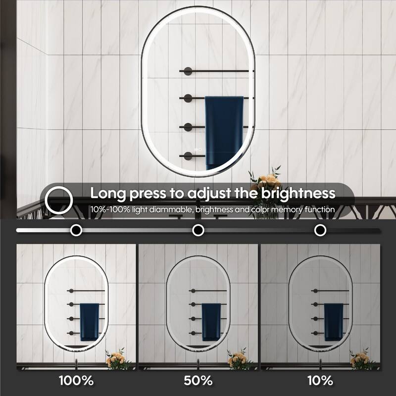 Long press to adjust the brightness 10%-100% light dimmable, brightness and color memory function