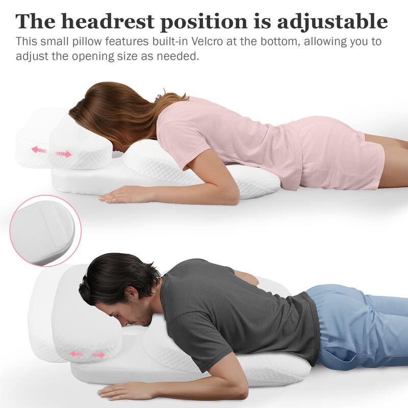 The headrest position is adjustable

This small pillow features built-in Velcro at the bottom, allowing you to adjust the opening size as needed.