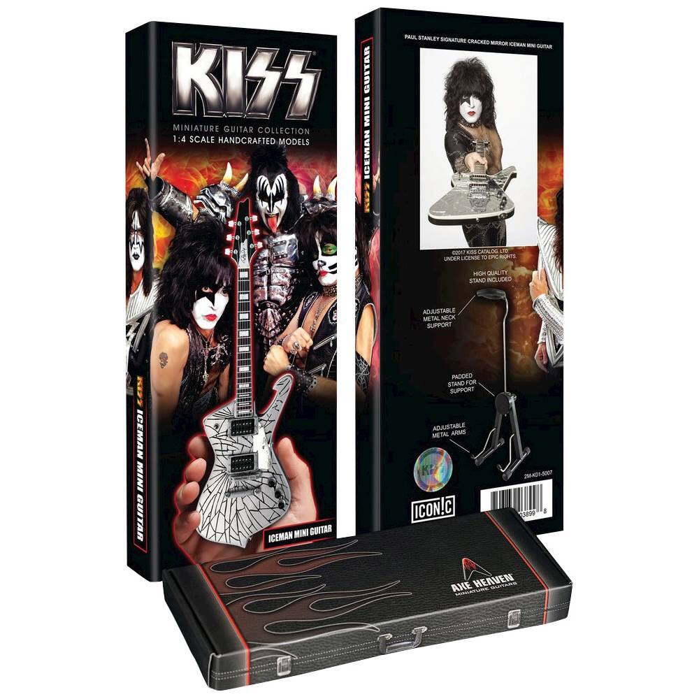 Alt View 15. Axe Heaven - KISS Paul Stanley Cracked Mirror Iceman Miniature Guitar Replica - Multi.