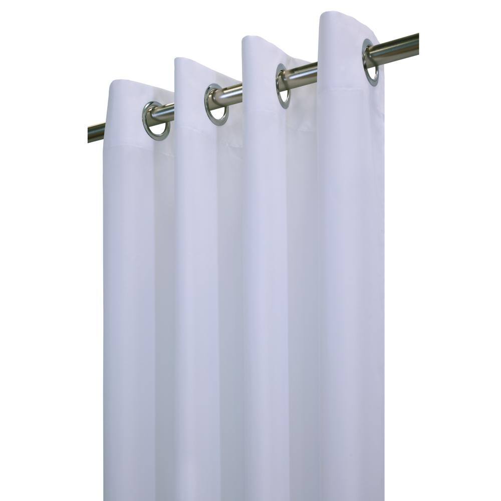 Left. Commonwealth Home Fashions - Commonwealth Seascapes Light Filtering Satiny Look Provide Privacy Grommet Outdoor Panel Pair Each 50" x 84" White - White.