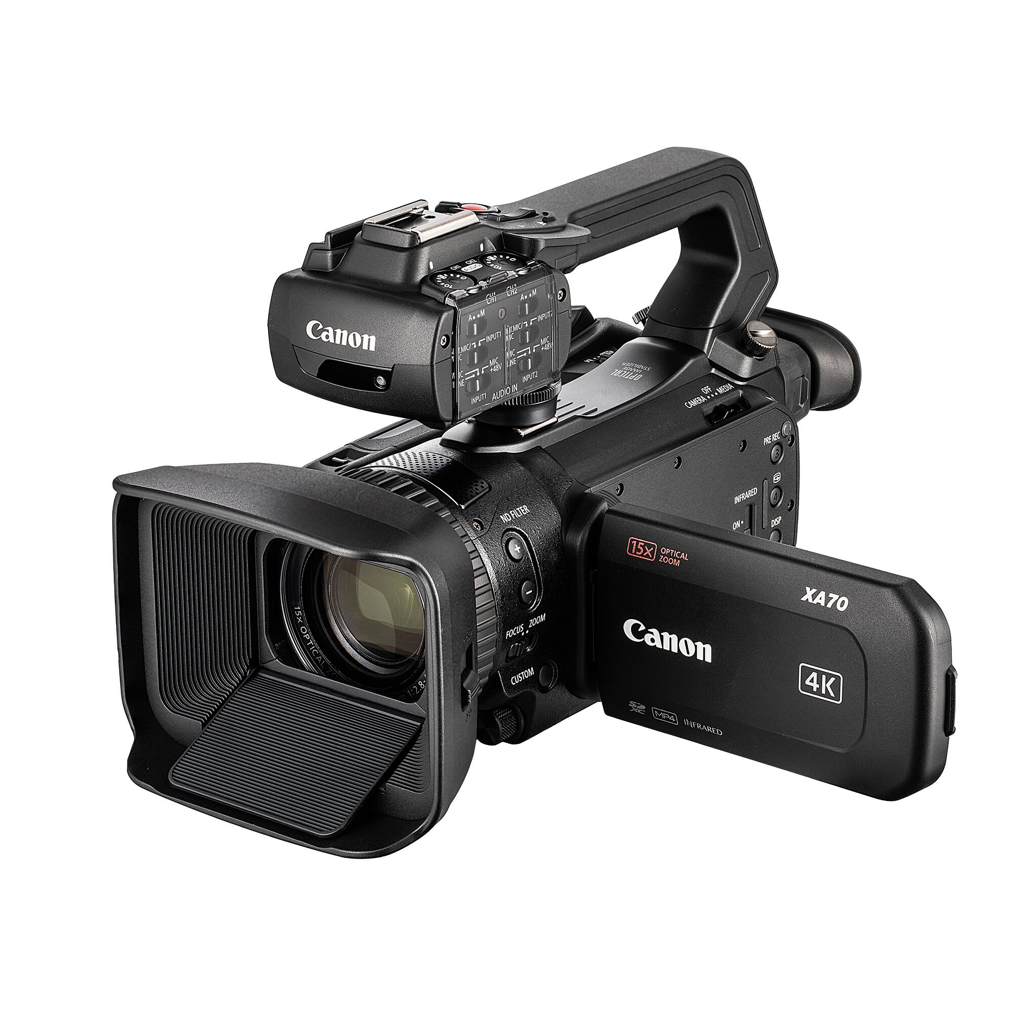 Canon XA70 4K UHD 15x Optical Zoom 10548 5 MEDA CAM T OPTICAL 12. NO FILTER J00m ANDS CUSTOM MO i W 15x OFTICAL SOOM A70