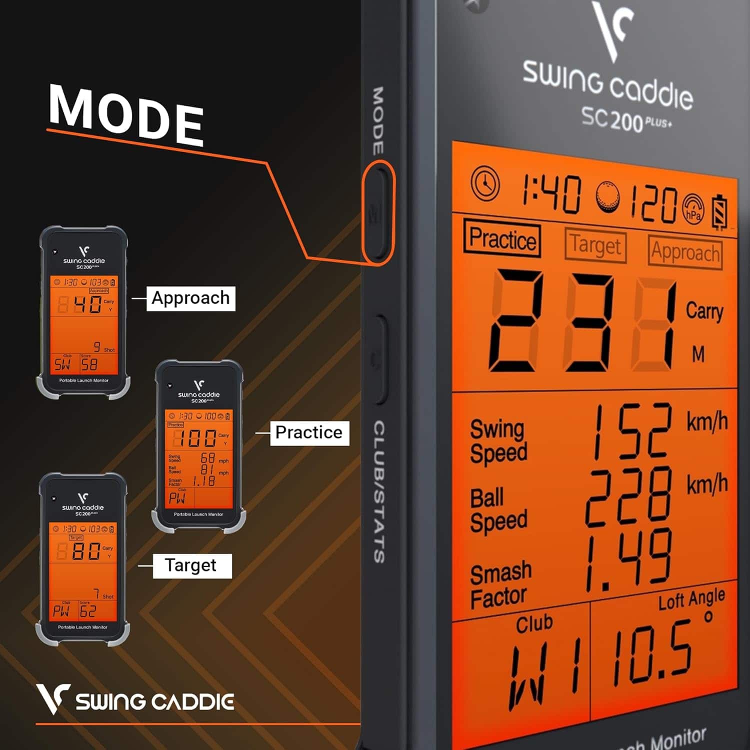 VoiceCaddie Portable Golf Swing Monitor with Swing Speed Mode