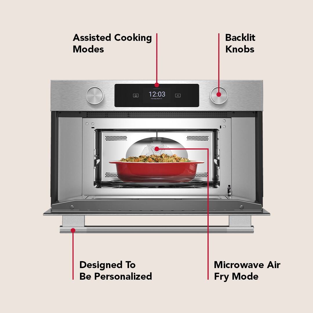 Assisted Cooking Modes  
Backlit Knobs  
Designed To Be Personalized  
Microwave Air Fry Mode