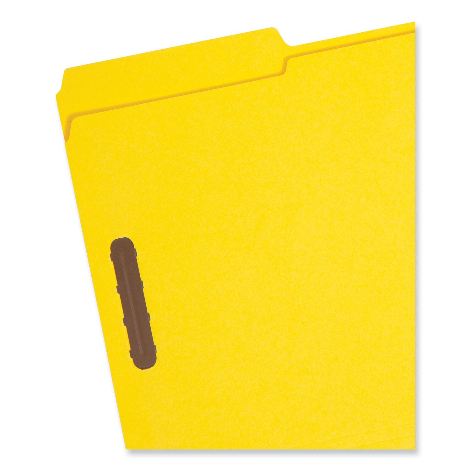 Smead Manufacturing Top Tab Colored Fastener Folders, 0.75