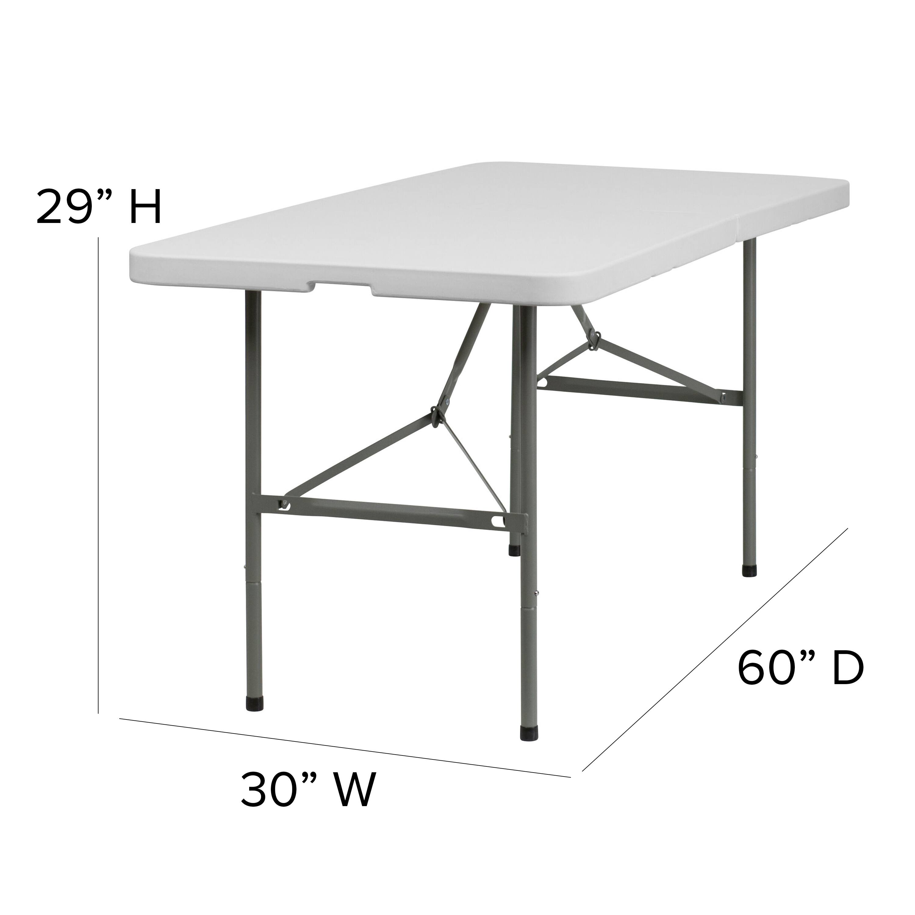 Alt View 14. Alamont Home - 5-Foot Bi-Fold Plastic Folding Table - Granite White.