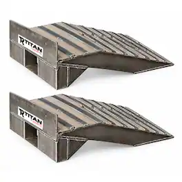 Titan Ramps - Aluminum Semi Truck Riser Ramps with 20,000 Pound Capacity, Silver